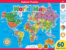 MasterPieces - Explorer - World Map 60 Piece Jigsaw Puzzle