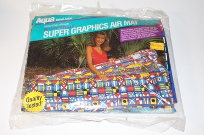 Aqua Leisure Inflatable Pool Lounge Float 1993 VTG NOS Heavy Duty 72x27 Air-Mat