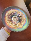 Pretty Purple Northwood Carnival Glass Three Fruits Plate Plain Back
