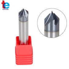 2  3/8" 4 Flute 90 Degree Carbide Chamfer Mill - Double End - Tialn Coated