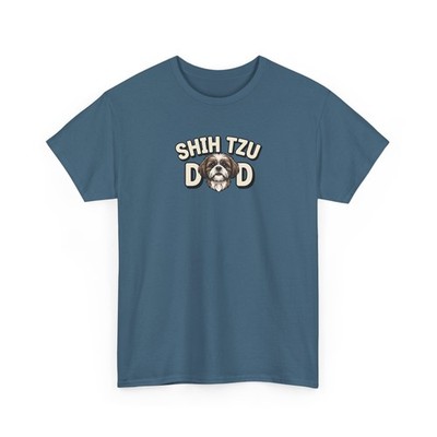 Shih Tzu Dad Graphic Cotton T-Shirt - Dog Father Gift for Pet Owners