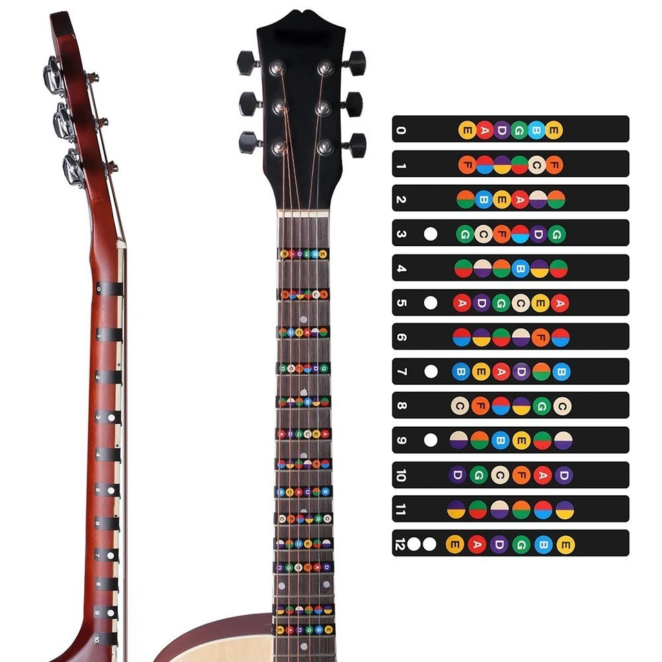 NEUF Stickers guitare manche note ��chelle bande d��calcomanies d��butant pratiq - Photo 1/4