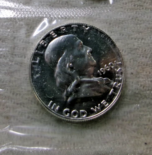 1960 PROOF Silver Franklin Half Dollar 50 Cents Proof Set  Cello