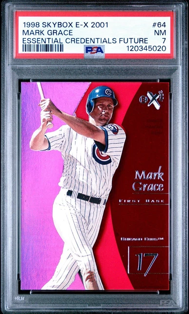 1998 Skybox Essential Credentials Future Mark Grace /37 PSA 7 NM Cubs #64 Rare