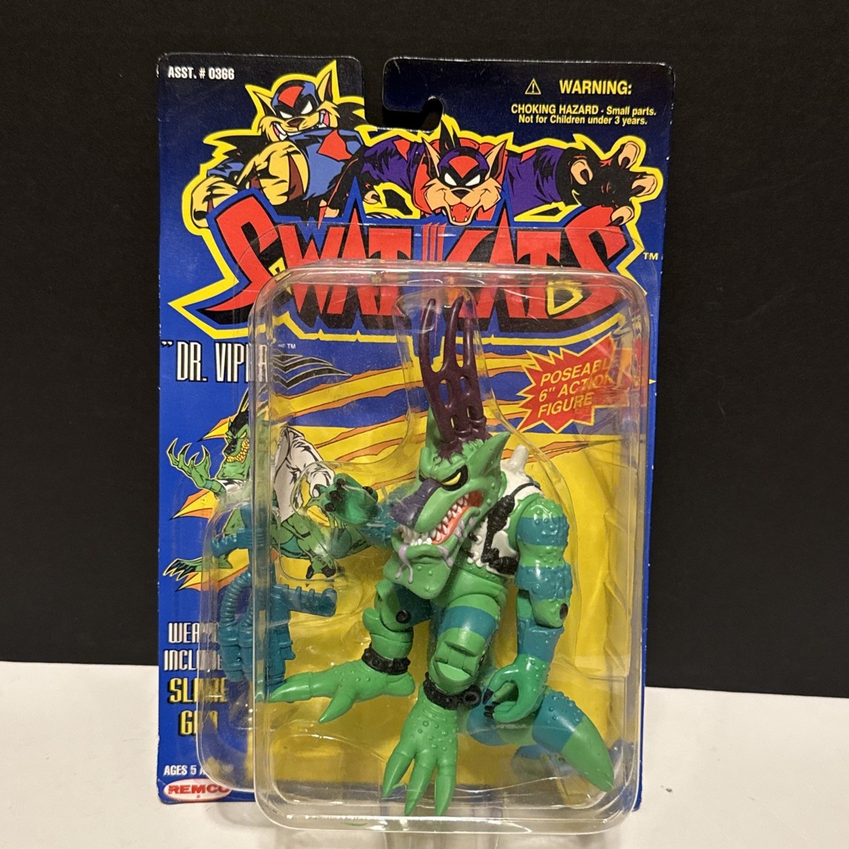 Sealed DAMAGED CARD Swat Kats 1994 Dr. Viper RARE Action Figure