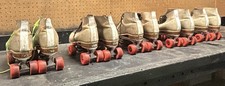 VTG Riedell Red Wing Leather Roller Skates Sure Grip Trucks Size 12 Ladies