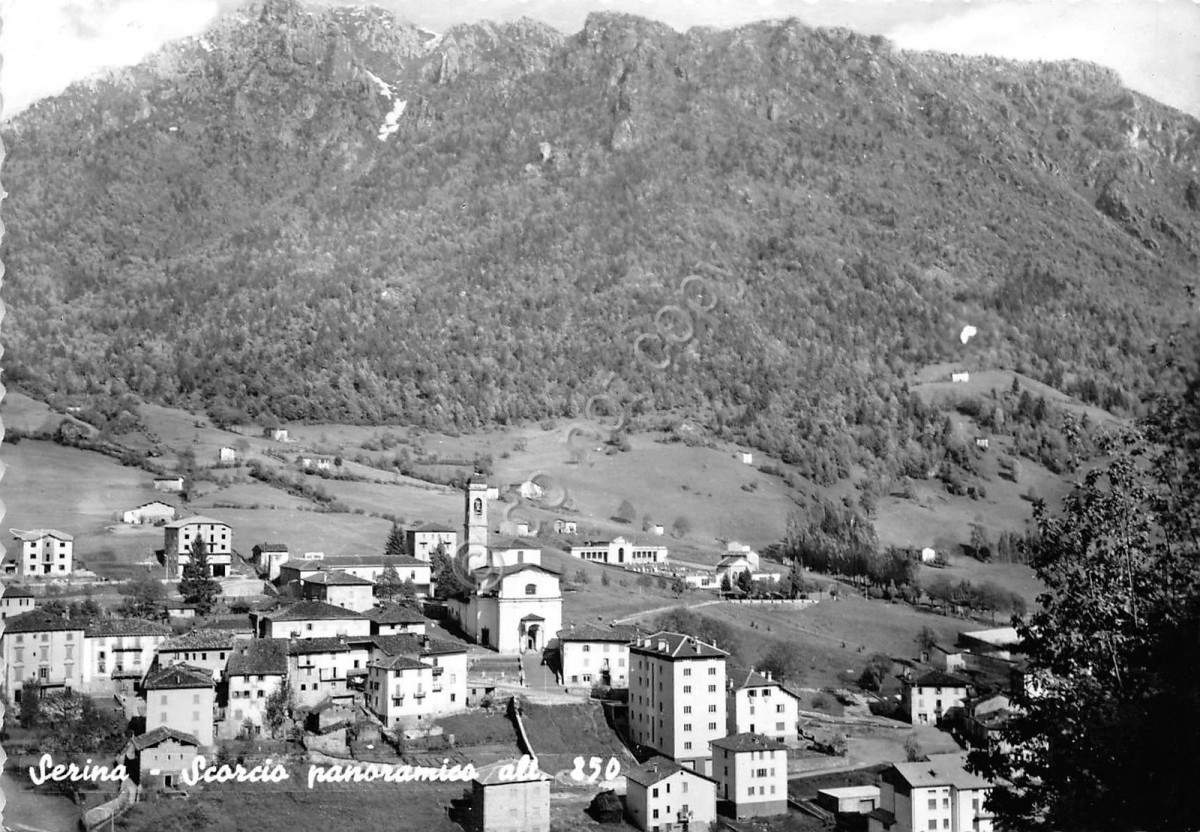 Cartolina  Serina  panorama  1958 (Bergamo)