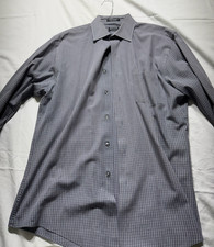Arrow Fitted Mens Gray 16.5 34/35 Wrinkle Free Long Sleeve Dress Button Shirt