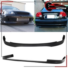 Fits 01-03 Honda Civic Sedan Type R Style Front Rear Bumper Lip Unpainted Pp