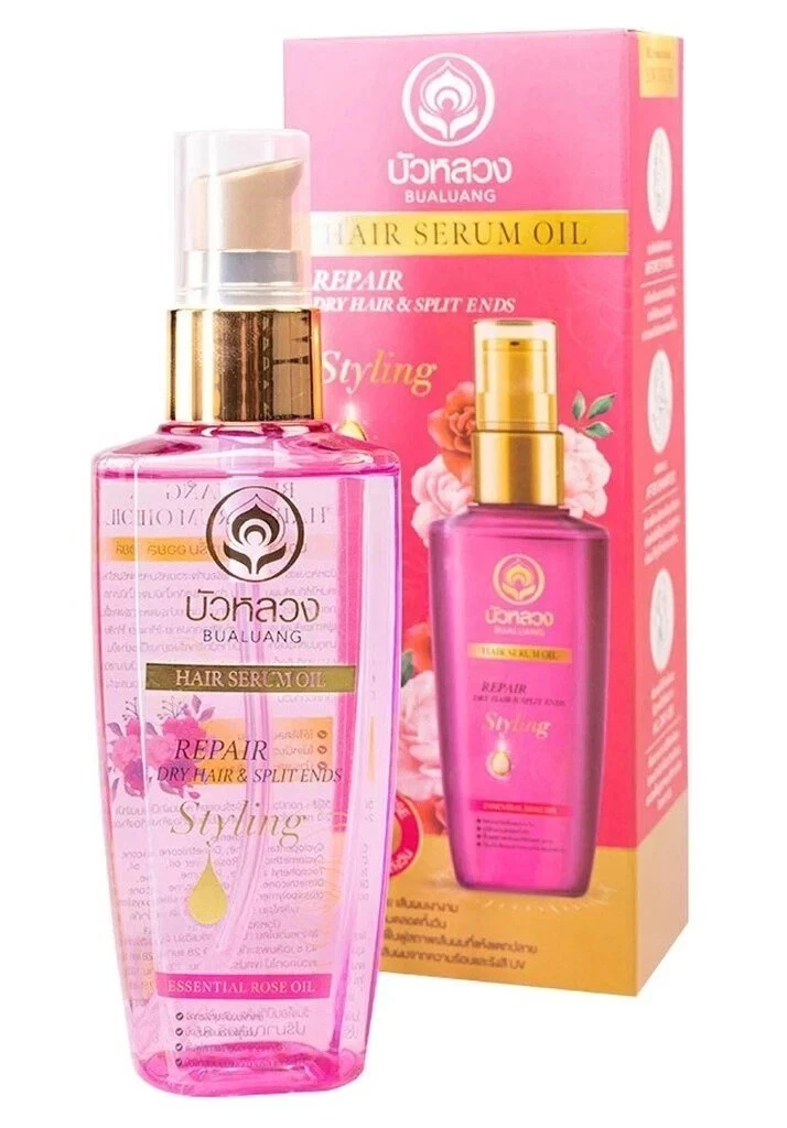 Bualuang Hair Serum Oil For Dry And Damaged Hair Rose Essential Oil 85 ml. 'th