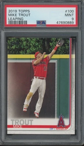 2019 Topps Leaping #100 Mike Trout Mint PSA 9