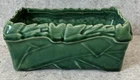 Vtg McCoy Art Pottery Ivy Strap Flower pot Planter Vase Green MCM 6 1/2" L
