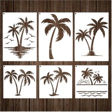 Palm Trees Stencils Template Reusable Beach Stencils for Painting on Wood Cra...
