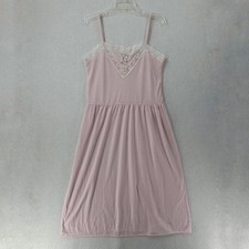 VTG Jennifer Dale Pink Night Gown Cottage Babydoll Lace Trim Dainty SMALL