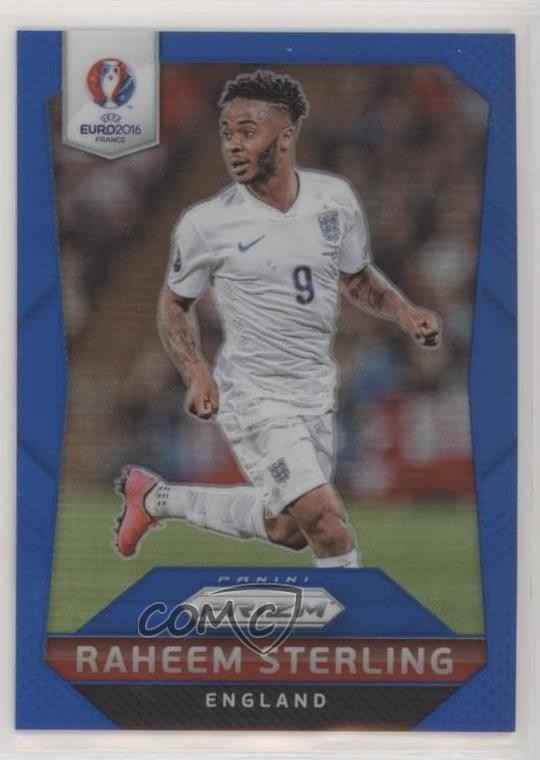 2016 Panini Prizm UEFA Euro Blue Prizm 247/249 Raheem Sterling #64 7m3