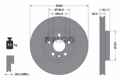 2x Bremsscheibe PAGID 54592NHC für FORD GALAXY 2 WA6 MAX VAN MK EcoBoost TDCi 1