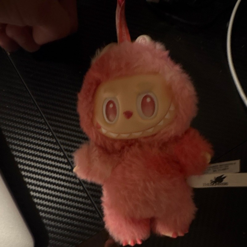 POP MART Mini Pink Plush Stuffed Toy w/ Loop Hanger & Tag (Under 6 in)