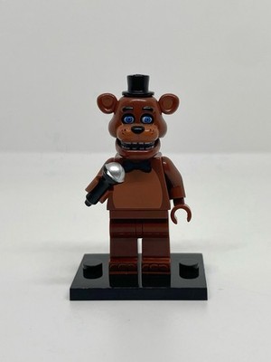 Custom LEGO Freddy Fazbear Minifigure FNAF Bear Figure w/ Mic