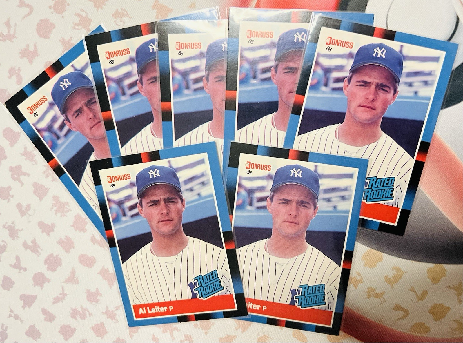 Al Leiter Donruss 1988  “Rated Rookie” #43 (7-Card Lot) NY Yankees NEAR MINT