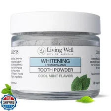 Living Well with Dr. Michelle Remineralizing and Whitening Tooth Powder Cool 