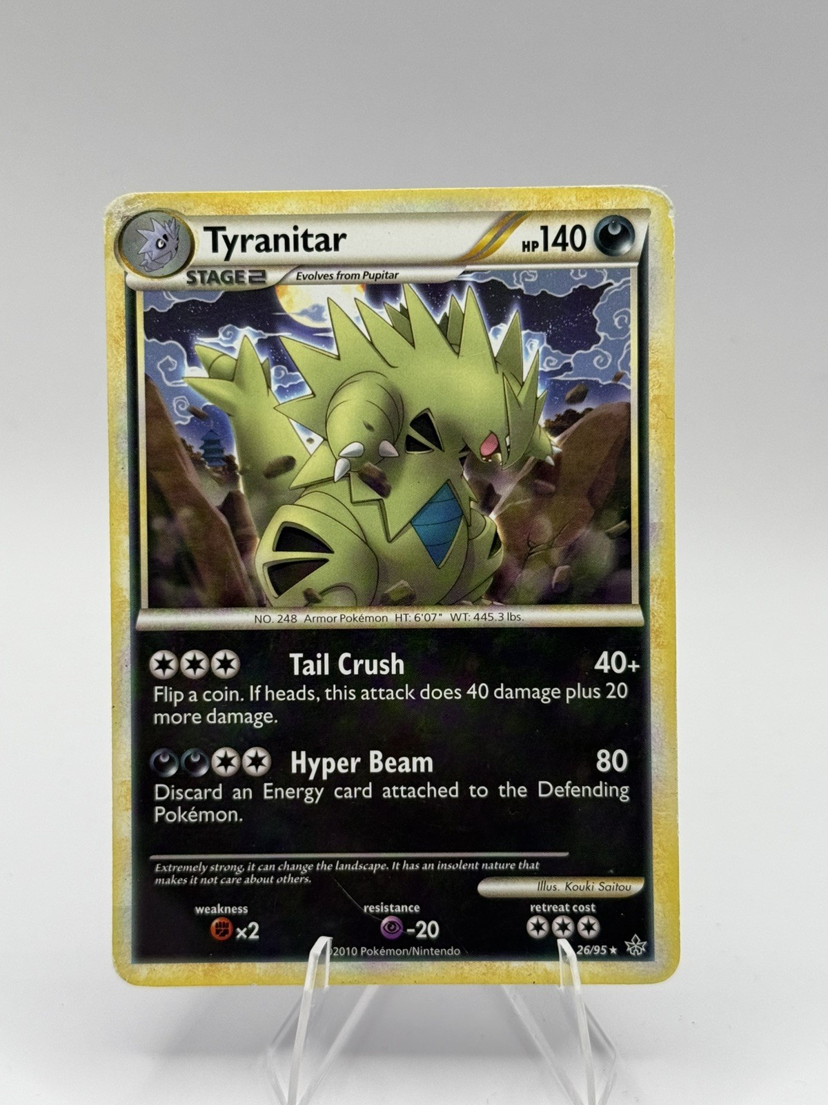 Tyranitar - 26/95 Unleashed Rare 2010 Pokemon TCG - Moderate Condition