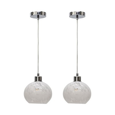 2er Set Konfetti Glas & Chrom Deckenleuchte Küche Esszimmer Pendelleuchte Armaturen