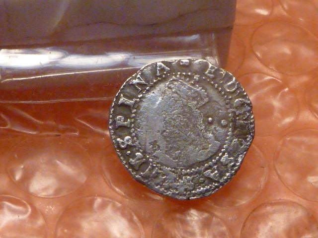 Original 1594-1596 Elizabeth I Medieval Hammered Silver Halfgroat Woolpack MM #2