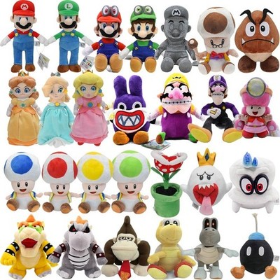 Mario Kart Plush Toy Mario Luigi Peach Bowser Koopalings Soft Stuffed Dolls Gift