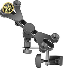 Adjustable Tablet/Ipad Mount Holder for Microphone and Music Stand, Black