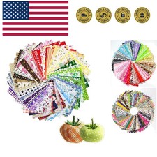 60 Pcs 4" x 4"10cm x 10cm Assorted Craft Fabric Bundle Squares Patchwork Fabr...