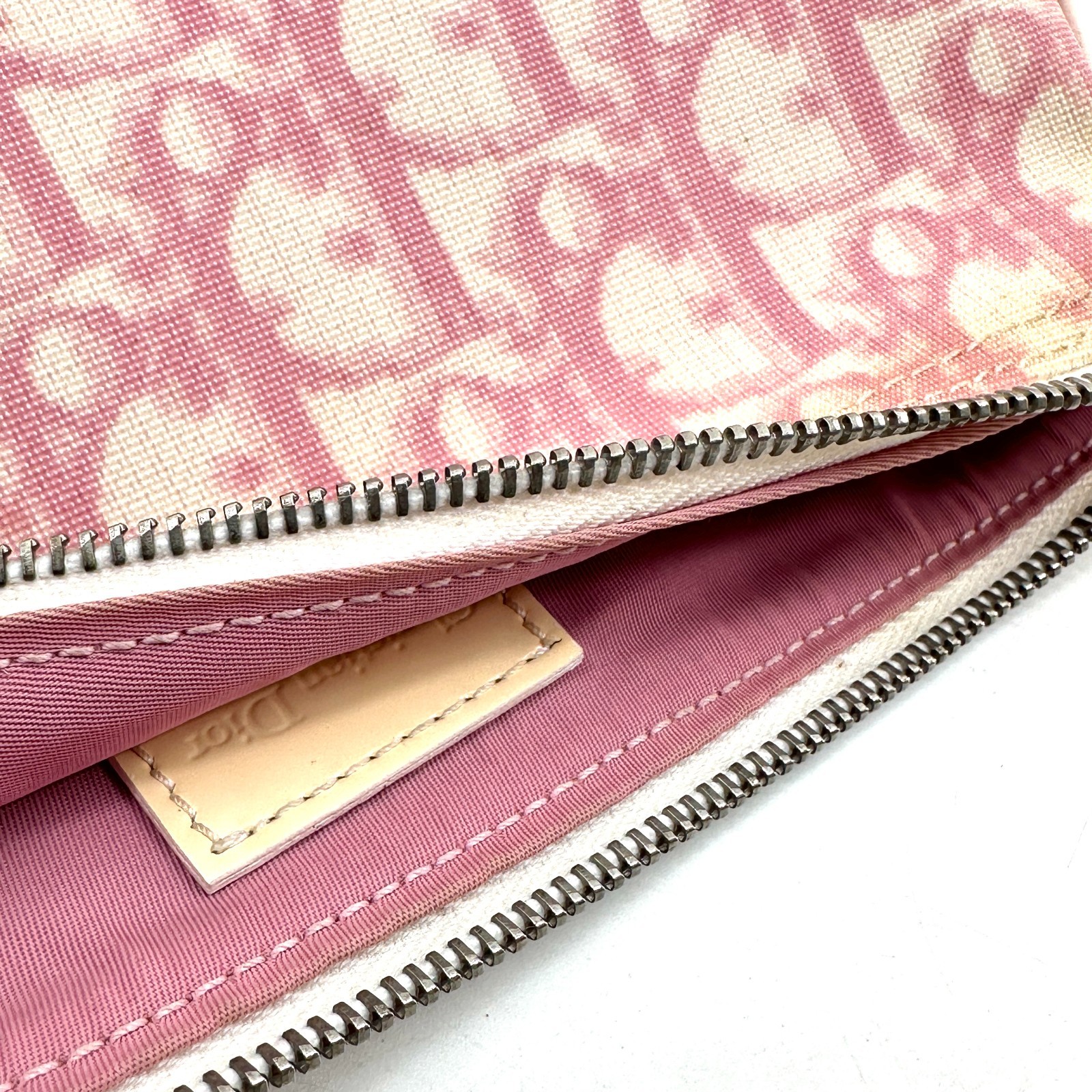 DIOR Pink Trotter Saddle Bag PVC Leather Purse Authentic thumbnail 21