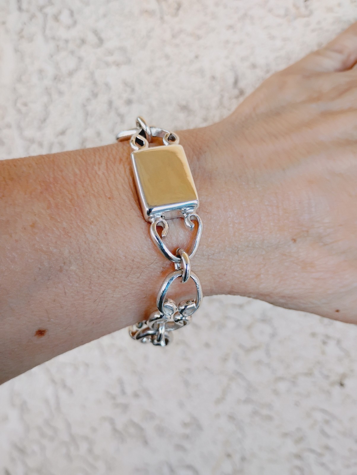 Sterling Silver Scroll-Link Toggle Bracelet Engra… - image 14