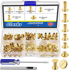 150 Sets Gold Chicago Screws Assorted Kit, M5 X 5Mm, 6Mm, 8Mm, 10Mm, 12Mm Chicag