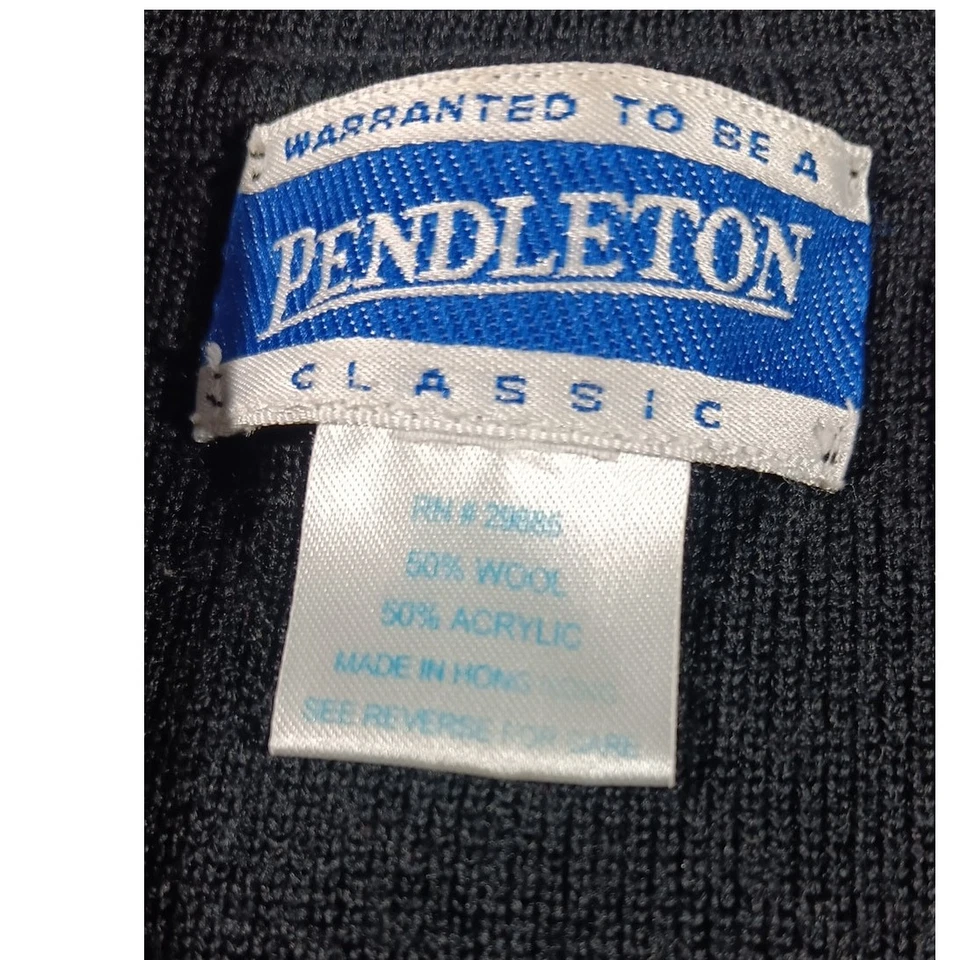 Pendleton Classic Black Wool Blend Cardigan Sweater Women’s M Vintage - Image 4 of 4