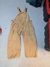 Brown Carhartt Double Knee Carpenter Bibs Overalls 46x30 R06 BRN Brown