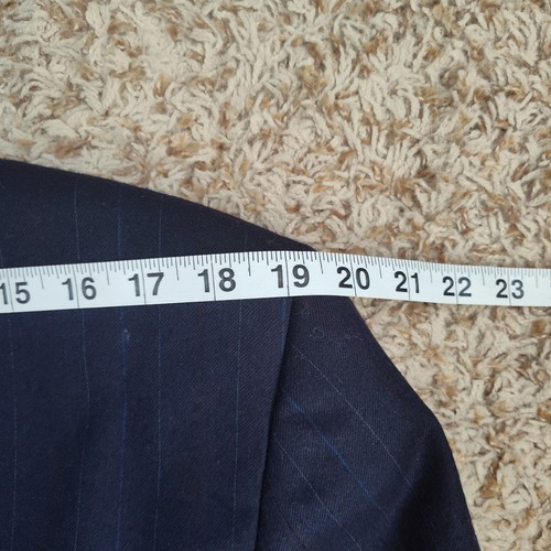 Hickey Freeman Men Size 41R Navy Blue with Red White Blue Thin Stripes Blazer - Picture 4 of 14