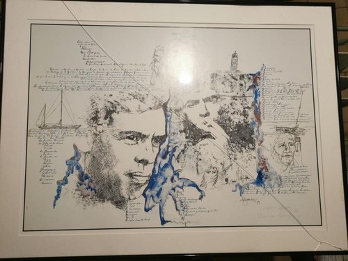 Lithographie BREL " En quête