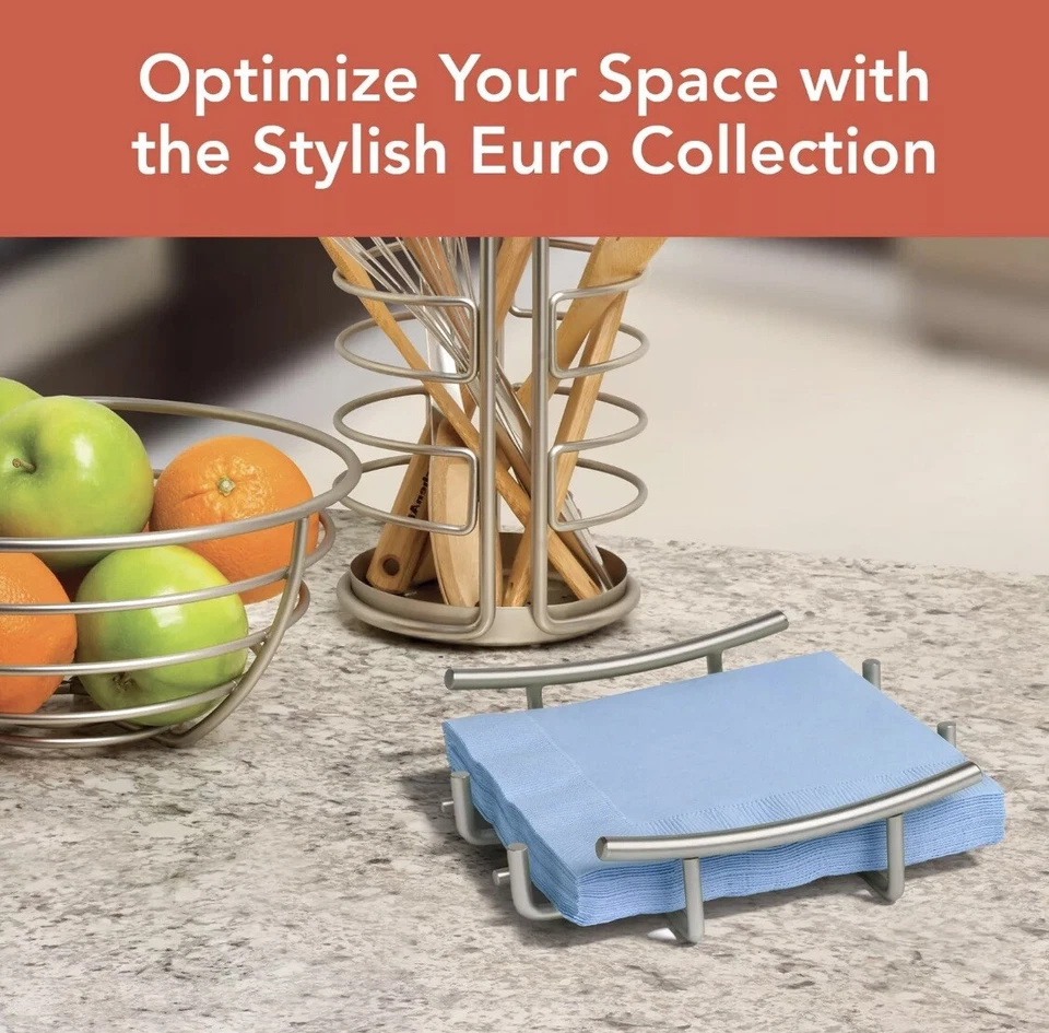 Soporte para servilletas de papel plano Euro, dispensador de servilletas para mesa de comedor y cocina Foto 2 de 4