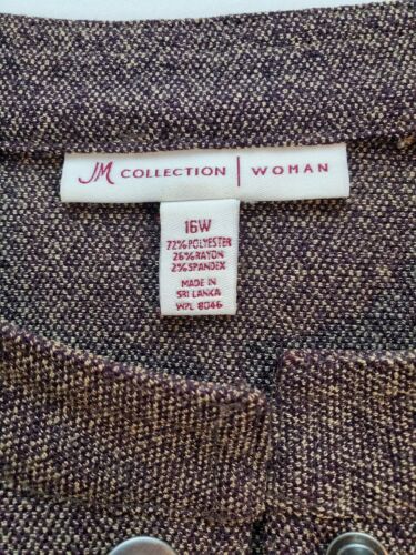 JM Collection Women Size 16W Brown Snap Front Jacket - Picture 4 of 8