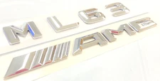 #1 CHROME ML63 + AMG REPLACEMENT FOR MERCEDES REAR TRUNK EMBLEM BADGE NAMEPLATE
