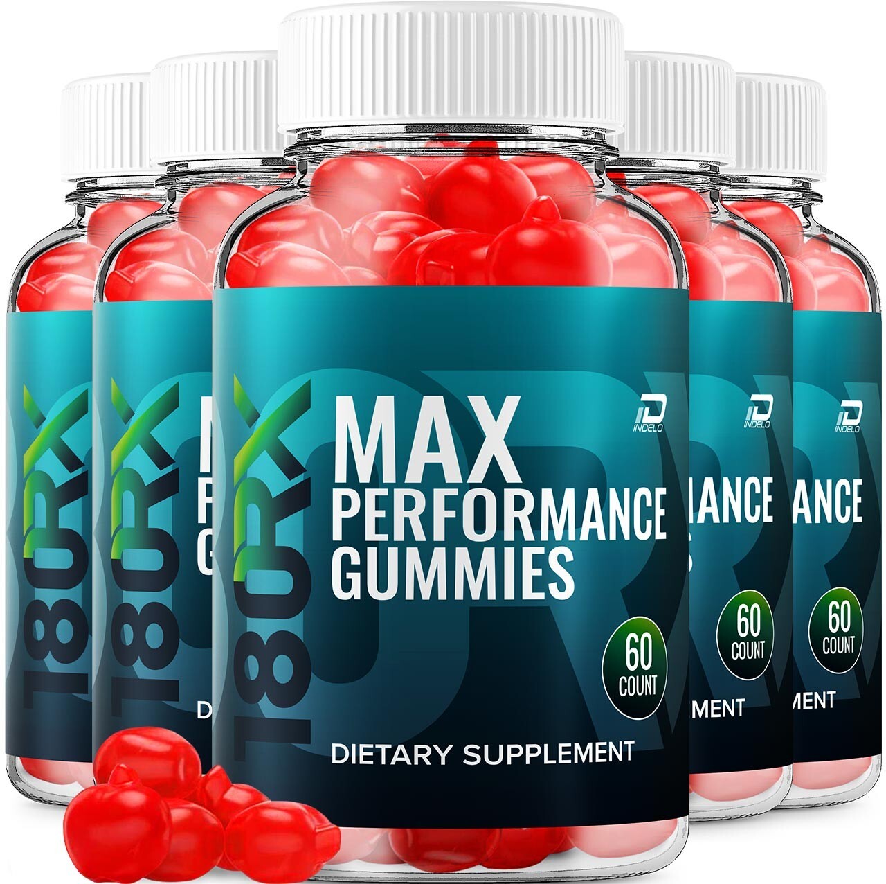 5 Pack 180RX Male Performance Gummies for Energy and Vitality