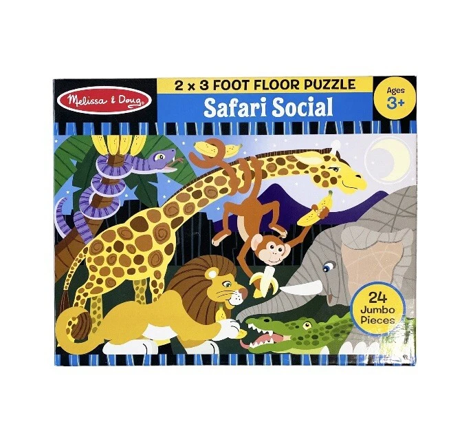 Rompecabezas de piso Melissa & Doug Safari Social Jumbo 24 piezas 2 x 3 pies edades 3+ Foto 2 de 3