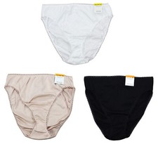 Charter Club 100 Cotton High Cut Brief Panty Solid Color Women's Underwear NWT