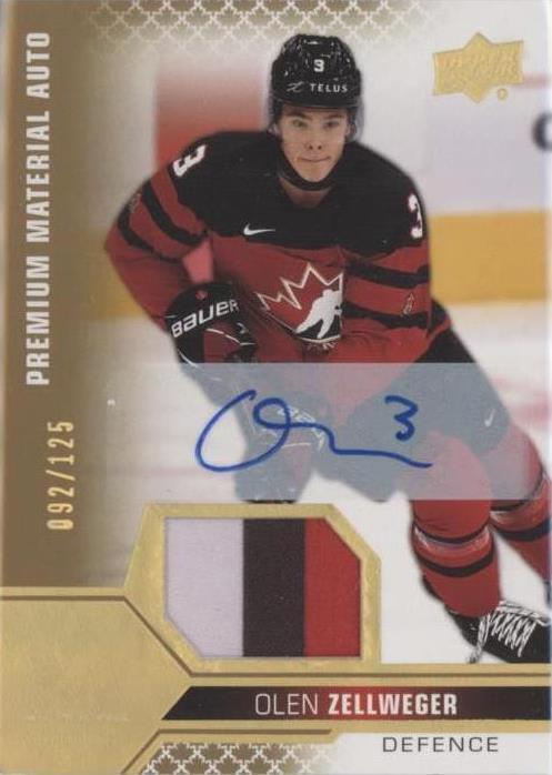 2022 Upper Deck Team Canada Juniors - Men's U-20 Olen Zellweger #6 ...