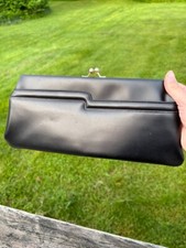 Vintage Strapless Black Clutch bag with Gold color Latch