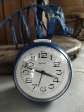 Orologio Sveglia Da Tavolo SALVEST Space Age blu vintage West Germany 