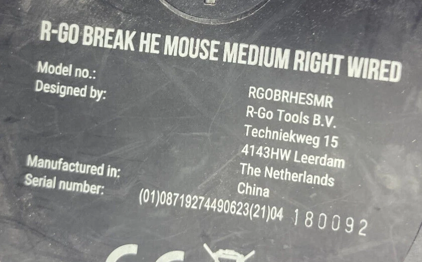 R-GO HE Ergonomic Mouse for Large Right Hand Wired RGO MOUSE wired #284 - Image 3 of 4