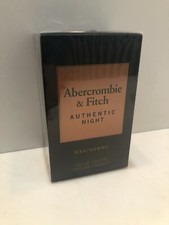 ABERCROMBIE  FITCH AUTHENTIC NIGHT 3.4 OZ / 100 ML EAU DE TOILETTE DAMAGED BOX