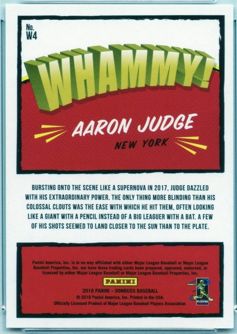 PSA 10 Gem Mint!* WHAMMY! ON FIRE 🔥AARON JUDGE 2018 Panini