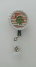 Christmas Grinch Retractable ID Name Badge Holder-Alligator